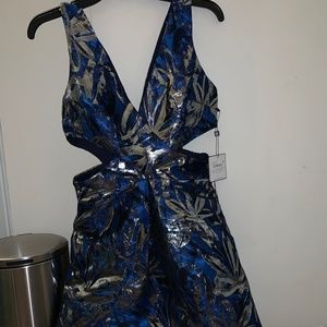 Laundry by Shelli Segal metallic cutout dress